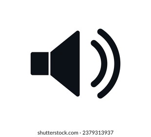 Speaker icon in Basic straight flat style. Collection of vector symbol on white background. Vector illustration.