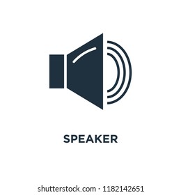 Speaker icon. Black filled vector illustration. Speaker symbol on white background. Can be used in web and mobile.