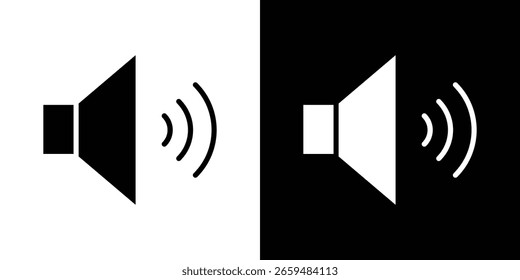 Lautsprechersymbol schwarze Silhouette für Web, und mobile App