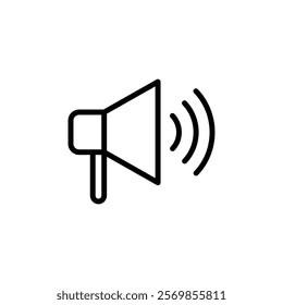 Speaker icon Black and white outline vector