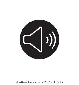 Speaker icon black and white vector outline sign