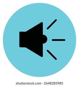 Icono del altavoz con el fondo azul, icono del sonido, Ilustración vectorial.eps-10
