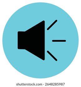 Icono del altavoz con el fondo azul, icono del sonido, Ilustración vectorial.eps-10