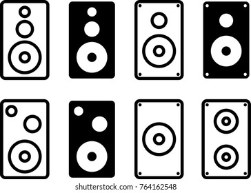 Speaker Icon Collection Design Vector Art Illustration