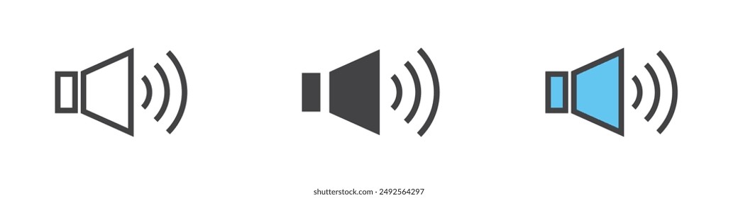 Speaker icon collection set on white background color