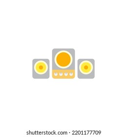 Speaker icon in color, isolated on white background 