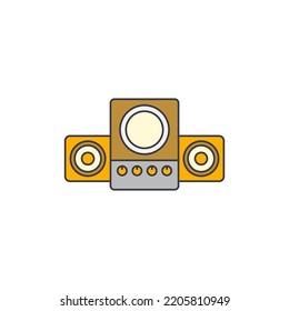 Speaker icon in color, isolated on white background 