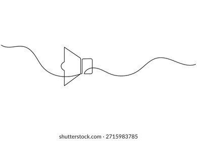 Lautsprecher-Icon durchgehende Linie Zeichnung, Ton und Audio-Konzept.