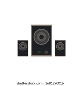 Diseño de iconos del altavoz. Diseño de estilo plano con iconos de altavoz. Diseño de símbolos de sonido. Diseño del altavoz sobre fondo blanco. Ilustración vectorial.