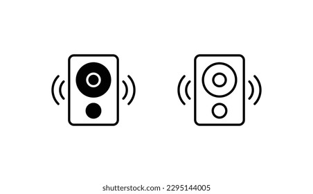 Diseño de iconos del altavoz con ilustración de fondo blanco