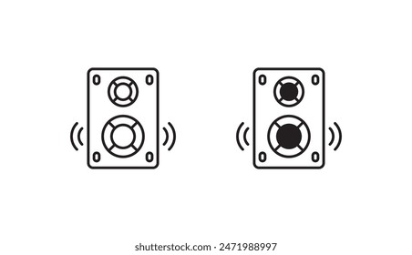 Lautsprecher-Icon-Design mit weißem Hintergrund Stock-Illustration