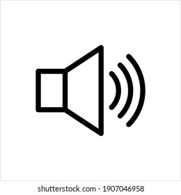 Speaker Icon, Electroacoustic Transducer; Music Output Device, Electrical Audio Signal To Sound Convertor Vector Art Illustration