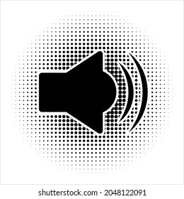 Speaker Icon, Electroacoustic Transducer; Music Output Device, Electrical Audio Signal To Sound Convertor Vector Art Illustration