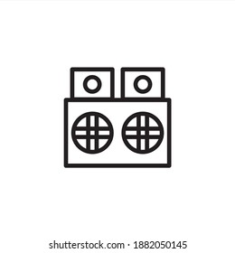 Lautsprechersymbol. Design des elektronischen Gerätes, Kontursymbol-Stil. Vektorgrafik