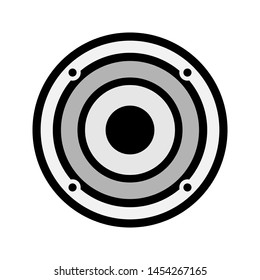 Speaker icon. Fill icon sphere speaker. Editable stroke vector.