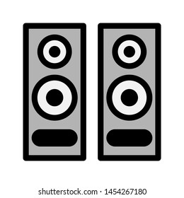 Speaker icon. Fill icon square speaker. Editable stroke vector.