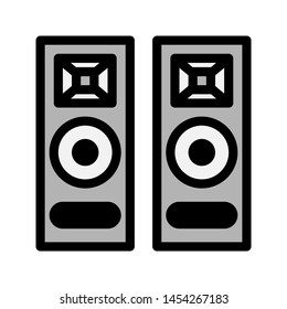 Speaker icon. Fill icon square speaker. Editable stroke vector.