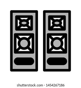 Speaker icon. Fill icon square speaker. Editable stroke vector.