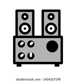Speaker icon. Fill icon square speaker. Editable stroke vector.
