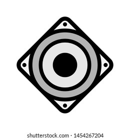 Speaker icon. Fill icon square speaker. Editable stroke vector.