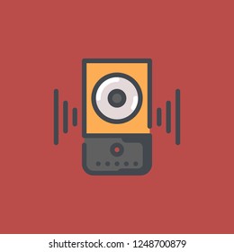 Speaker Icon Filled Outline Style