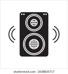 Speaker icon flat illustration of vector icon on white background