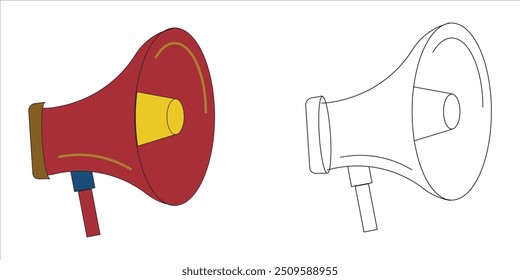 speaker icon in flat and line style