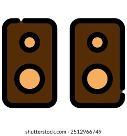 Icono de altavoz con estilo de contorno plano