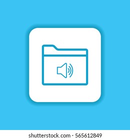 Speaker Icon with Folder Vector for Use Web, Mobile and Everything 
