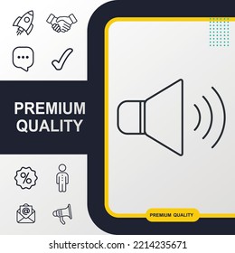 Elemento gráfico del icono del altavoz. Diseño moderno.