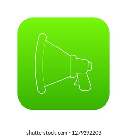 Speaker icon green vector isolated on white background