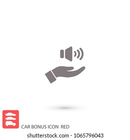 speaker icon in the hand