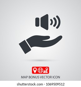 speaker icon in the hand