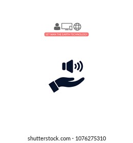 speaker icon in the hand
