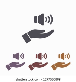 speaker icon in the hand