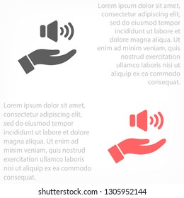 speaker icon in the hand