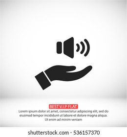 speaker icon in the hand