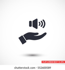 speaker icon in the hand