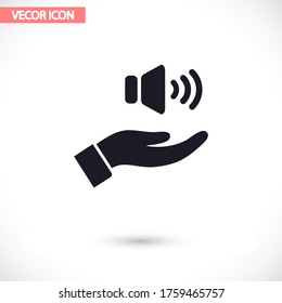 icono del altavoz en la mano, lorem ipsum Diseño plano