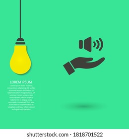 icono del altavoz en la mano, lorem ipsum Diseño plano