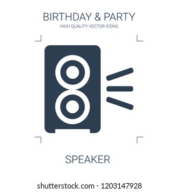 speaker icon. high quality filled speaker icon on white background. from birthday party collection flat trendy vector speaker symbol. use for web and mobile