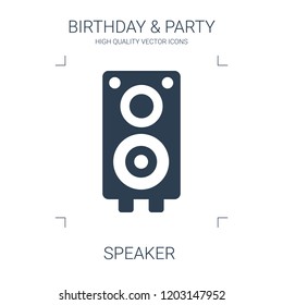 speaker icon. high quality filled speaker icon on white background. from birthday party collection flat trendy vector speaker symbol. use for web and mobile