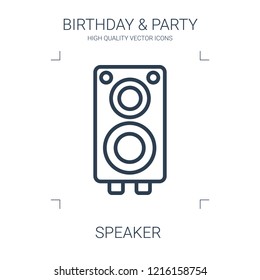 speaker icon. high quality line speaker icon on white background. from birthday party collection flat trendy vector speaker symbol. use for web and mobile