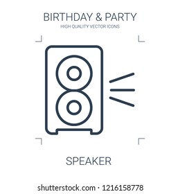 speaker icon. high quality line speaker icon on white background. from birthday party collection flat trendy vector speaker symbol. use for web and mobile