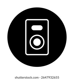 Speaker icon illustration in black and white vector format perfect for minimalist design projects audio enhancement