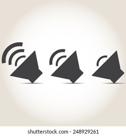Speaker icon, and an increase in the extinction of sound