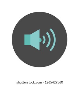Speaker icon isolated on black background. Simple sign symbol. Sound Vector illustration for web and mobile design. 