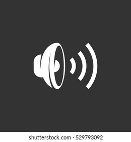 Speaker icon isolated on black background. Speaker vector logo. Flat design style. Modern vector pictogram for web graphics - stock vector