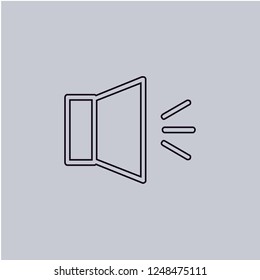 Speaker icon isolated on grey background.Premium symbol for website design, mobile application, logo, ui. Vector illustration.