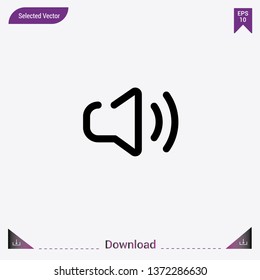 Speaker icon isolated on grey background.Premium symbol for website design, mobile application, logo, ui.Modern, simple, isolated, flat best quality icon for web site designs or mobile apps.